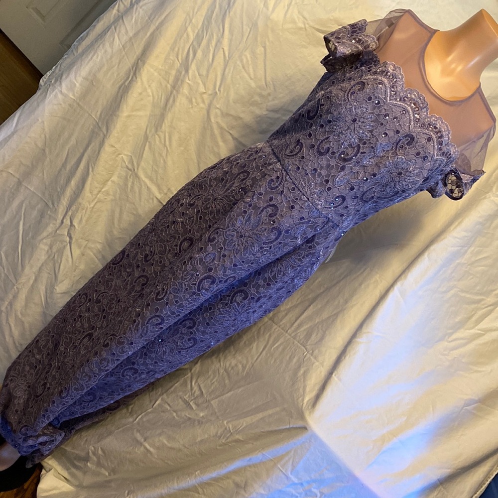 Js Collection Lavender Sequin Gown - image 1